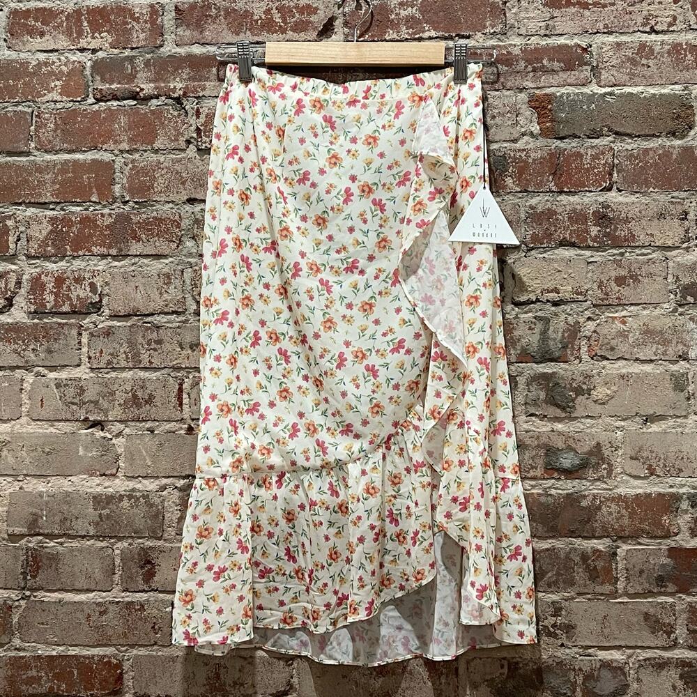 NEW Lost + Wander Floral Ruffle Skirt Size Small